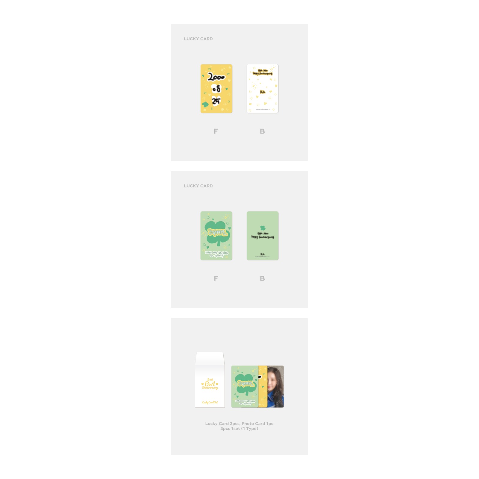 BoA 24TH ANNIVERSARY LUCKY CARD SET — Product image
