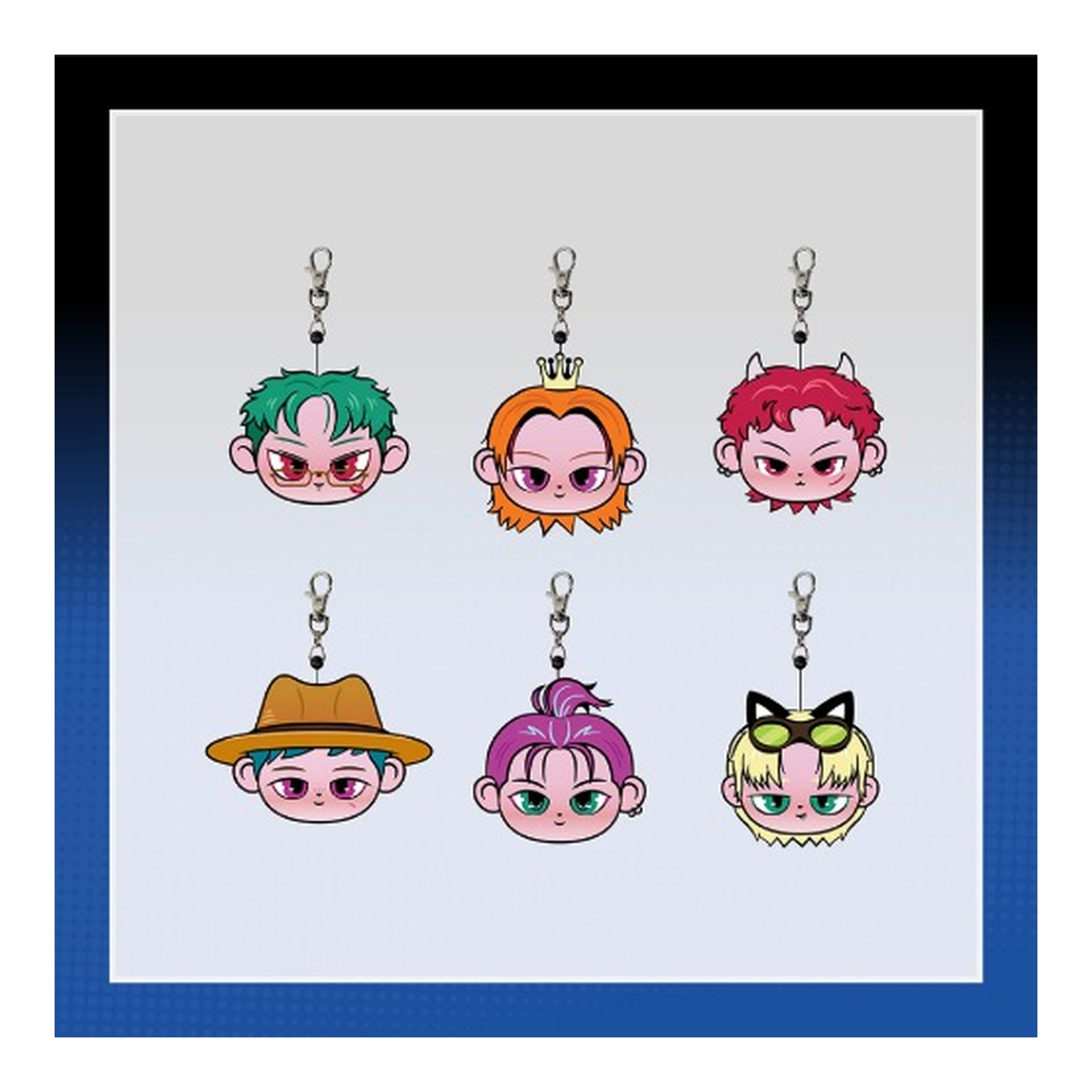 P1Harmony [P1ustage H : MOST WANTED] Official MD P1KIDS Face Reel Keyring — Product image