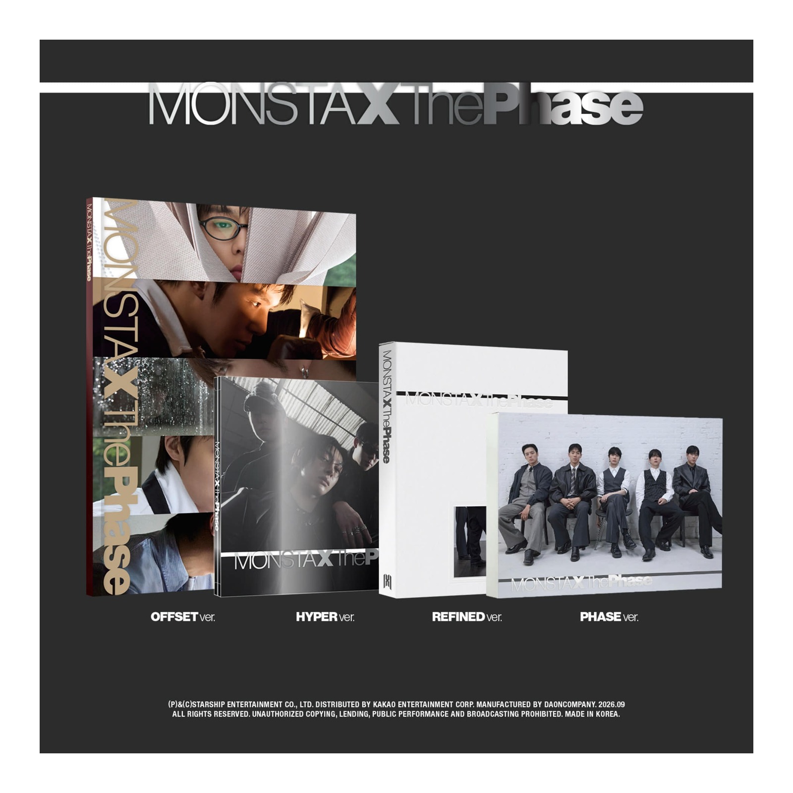(VER SET) MONSTA X EP The Phase — 4-Version Album Set — Product image