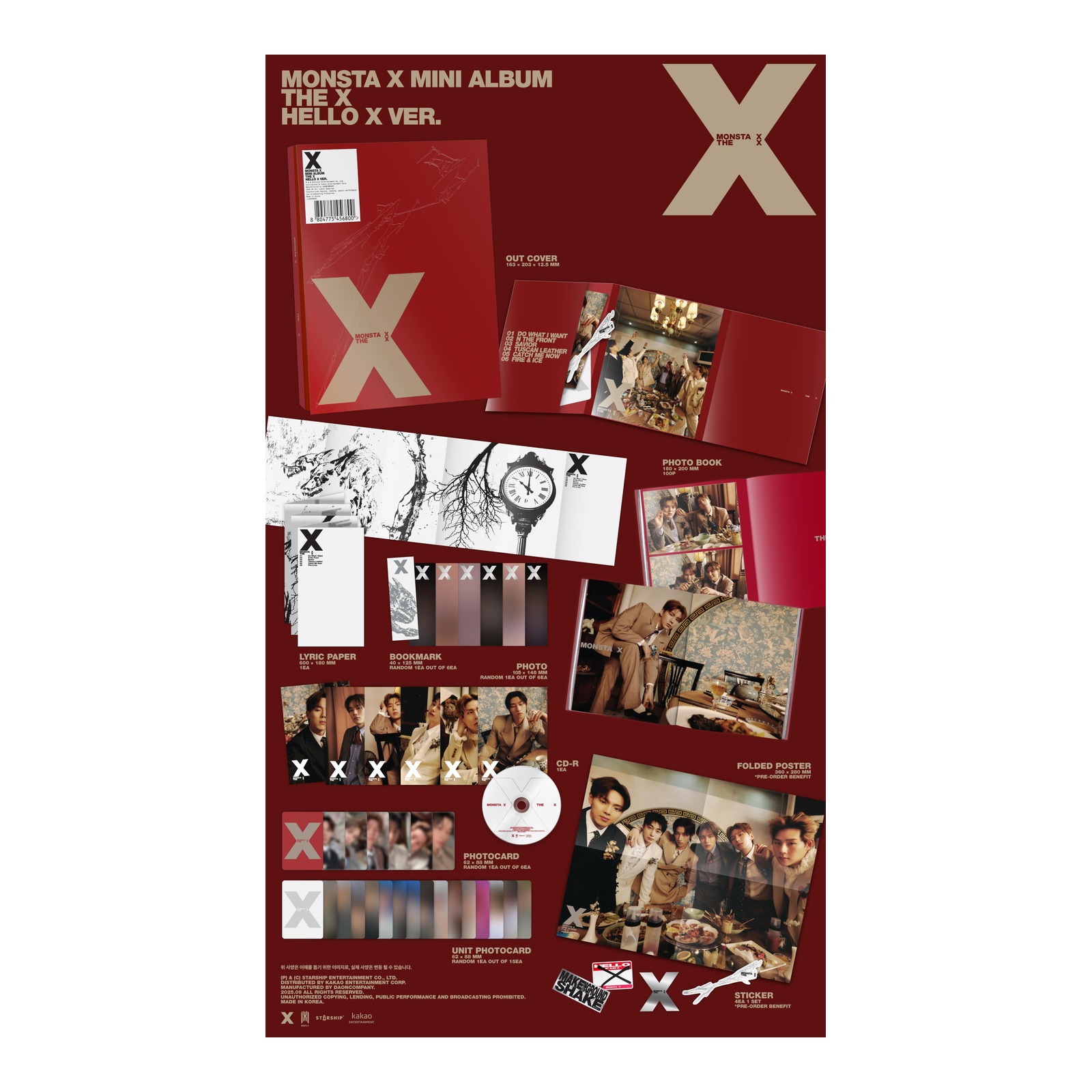 MONSTA X MINI ALBUM THE X (HELLO X VER.) — Product image