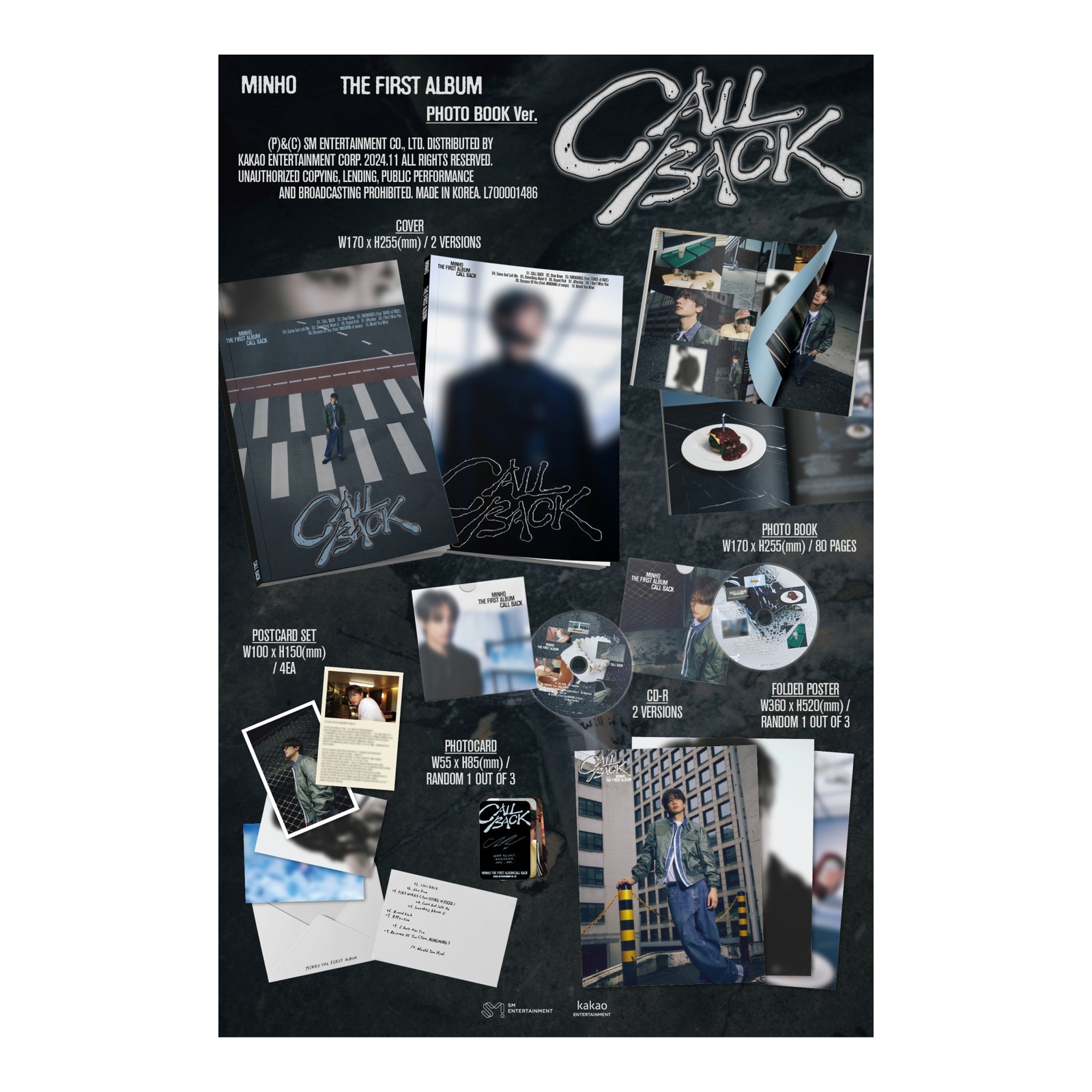 MINHO The 1st Album [CALL BACK] (Photo Book Ver.) (1 of 2 Covers, Not Selectable) — Product image