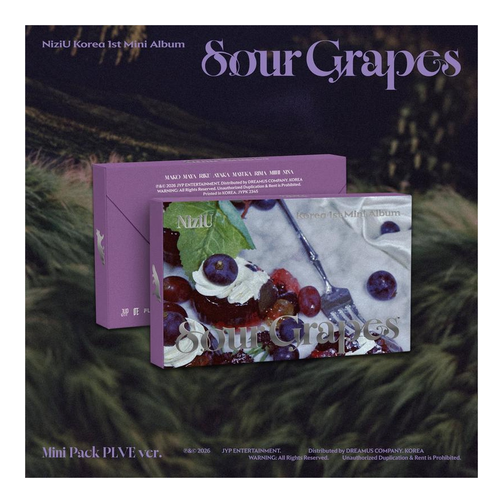 NiziU Korea 1st Mini Album Sour Grapes (Mini Pack PLVE ver.) — Product image