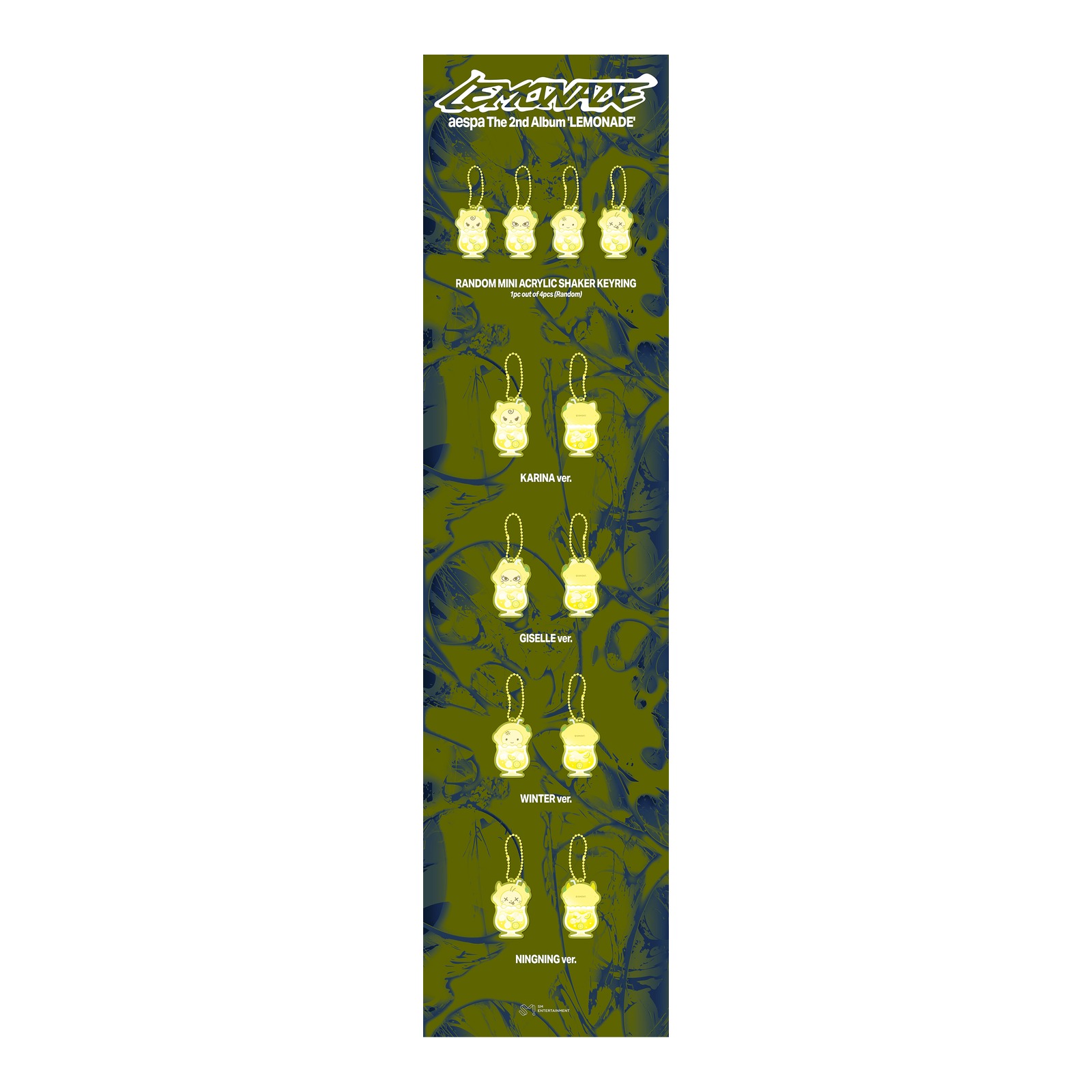 2026 aespa WEEK - MAKE IT LEMONADE RANDOM MINI ACRYLIC SHAKER KEYRING (1 of 4 Random Designs, Not Selectable) — Product image