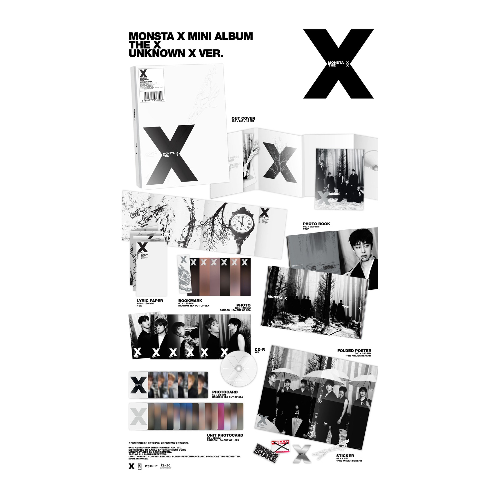 (UNKNOWN X VER.) MONSTA X MINI ALBUM THE X — Product image