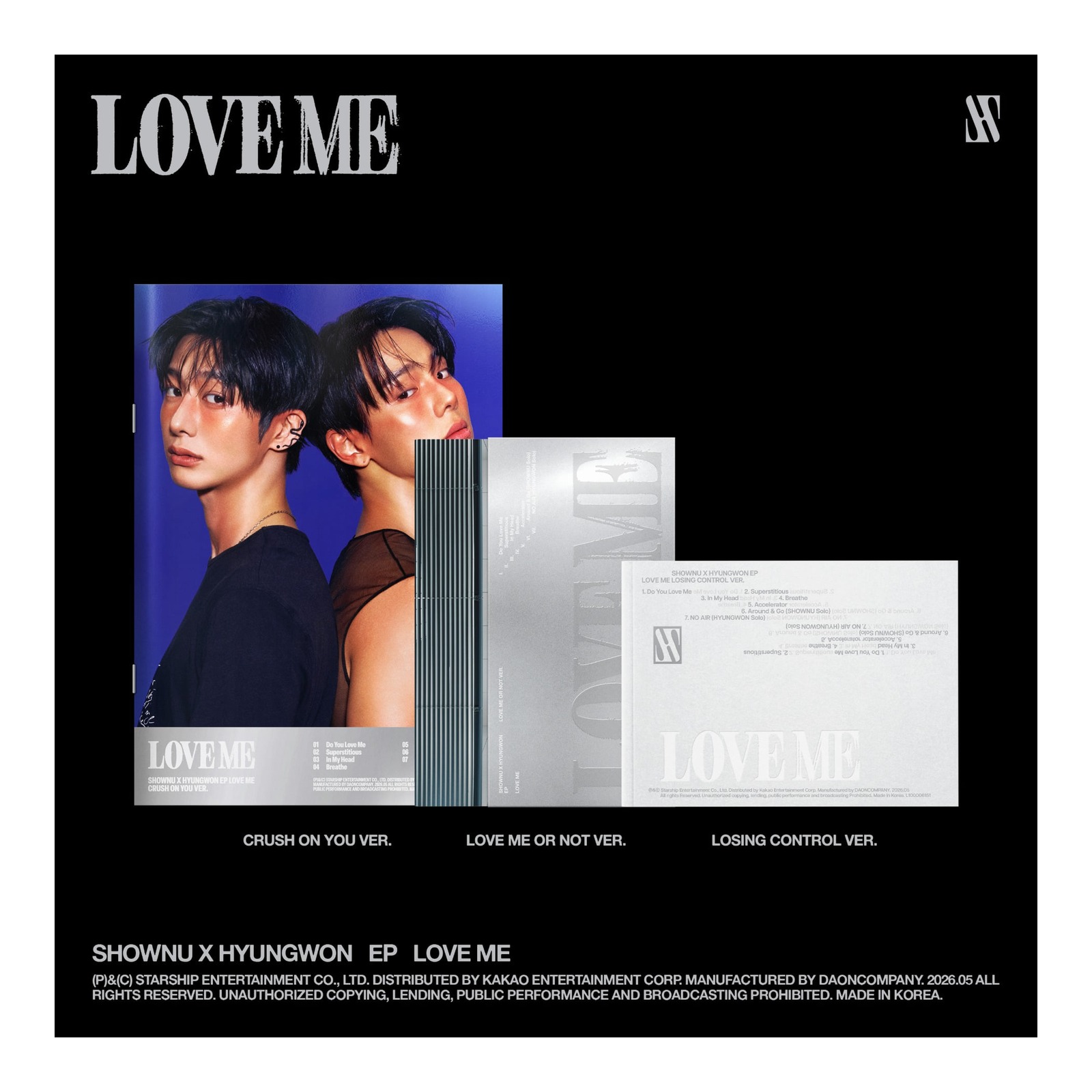 SHOWNU X HYUNGWON EP LOVE ME (Version Set) — Product image